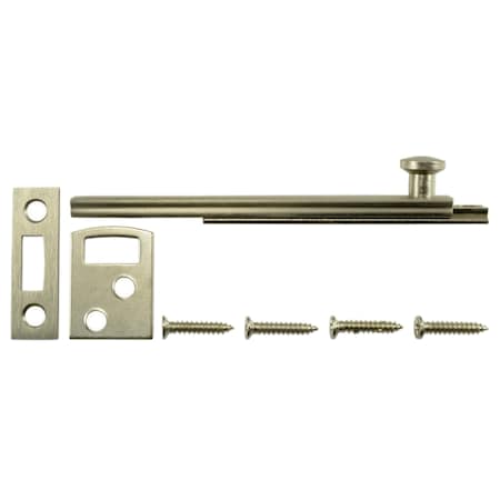 Midwest Fastener 4" Satin Nickel Surface Bolts 37347
